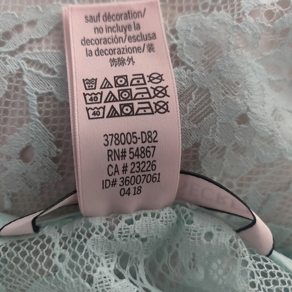 Victorias Secret Slip Dress Womens Size LARGElace Aqua Fairycore Dainty Feminine - Picture 9 of 10